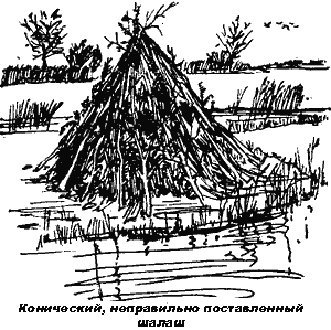 Неправильный шалаш для охоты с подсадной уткой